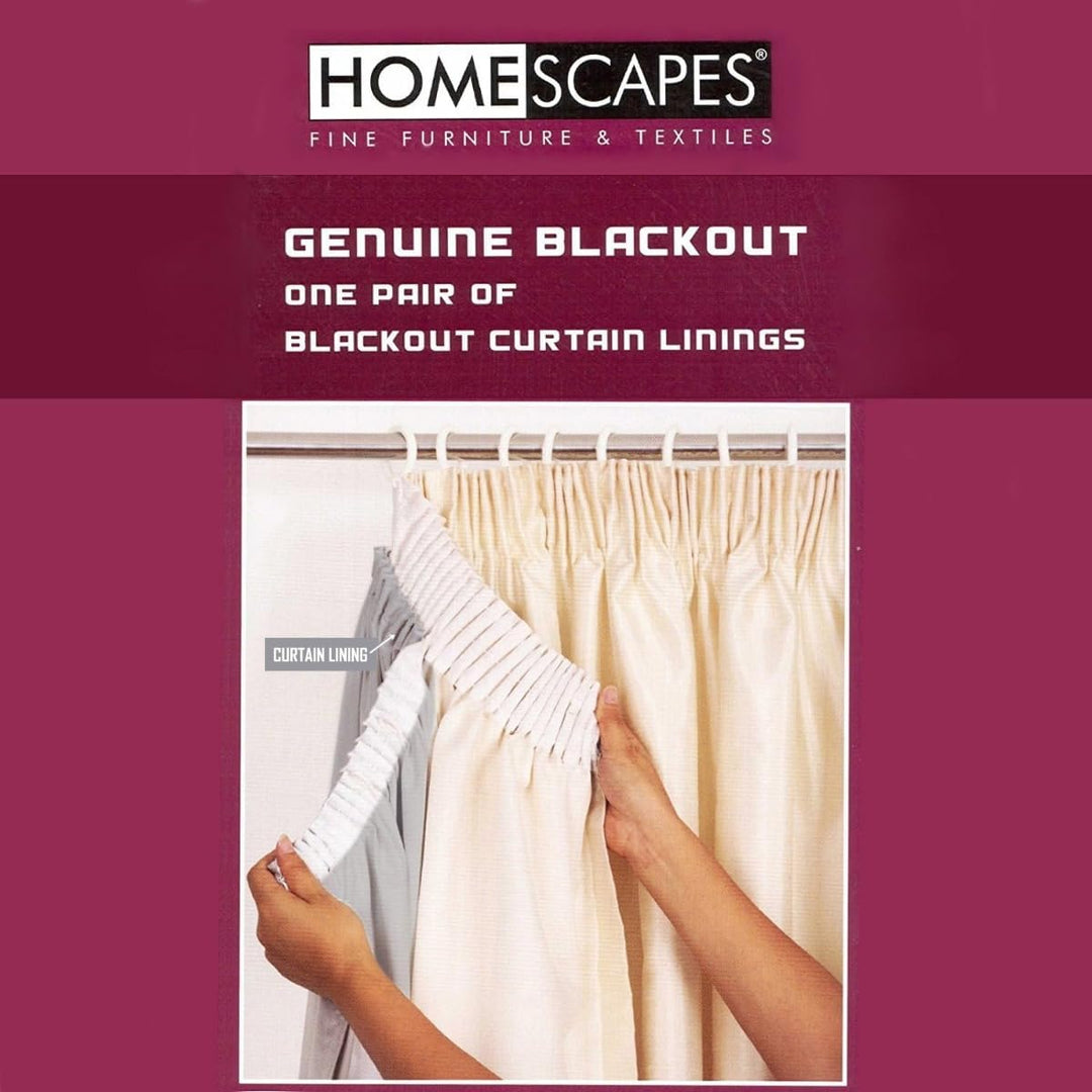 Homescapes 2er-Set Verdunkelungsvorhang-Futter 112x132 cm hellgrau, blickdichtes Thermo-Futter für K