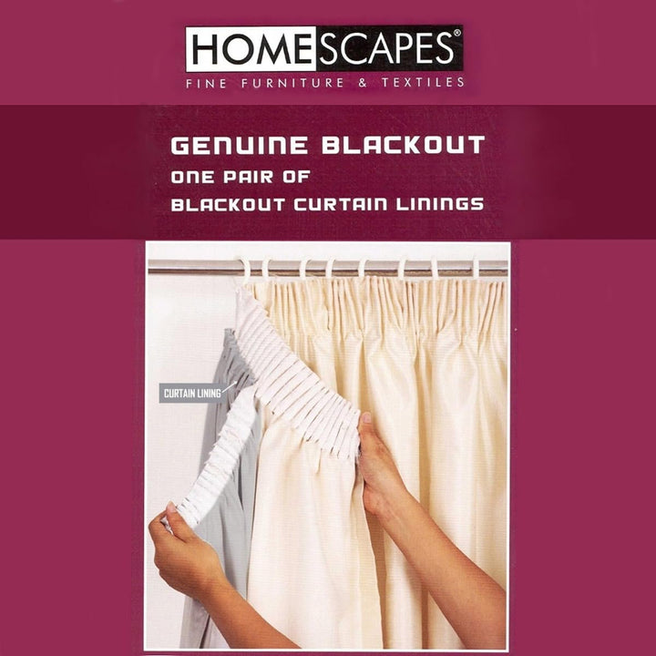 Homescapes 2er-Set Verdunkelungsvorhang-Futter 112x132 cm hellgrau, blickdichtes Thermo-Futter für K