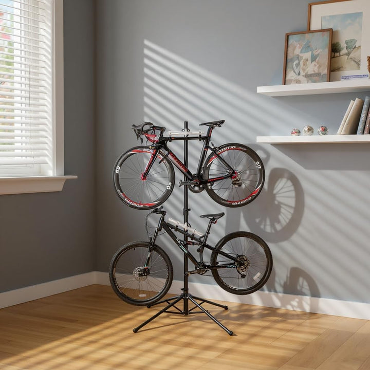 CXWXC Fahrradständer Boden Für 2 Fahrräder Belastbar bis 50kg/110 Pound Fahrrad Ständer Halter Indoo