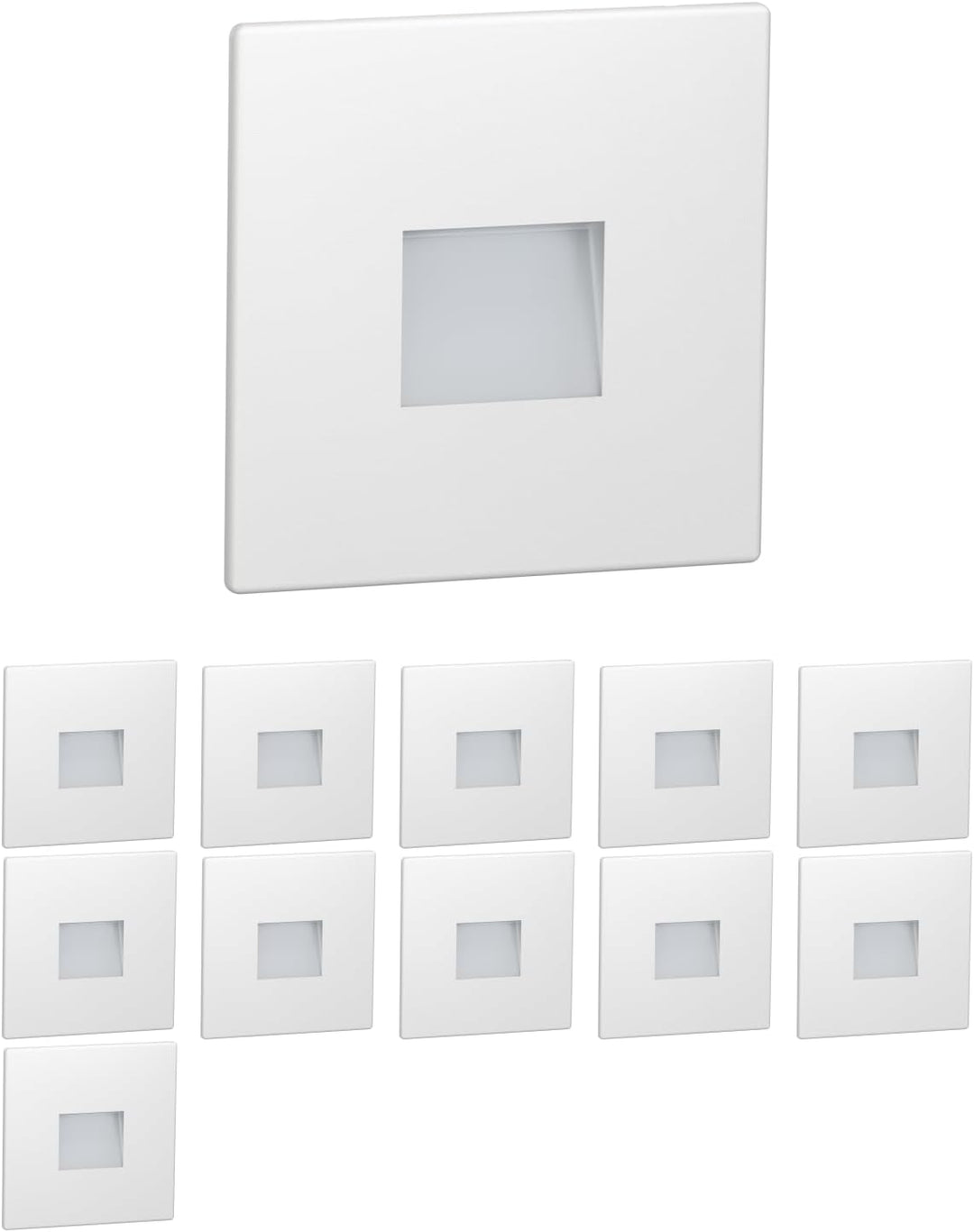 ledscom.de LED Treppenlicht/Treppenbeleuchtung FOW für innen und aussen, Downlight, eckig, 85 x 85mm