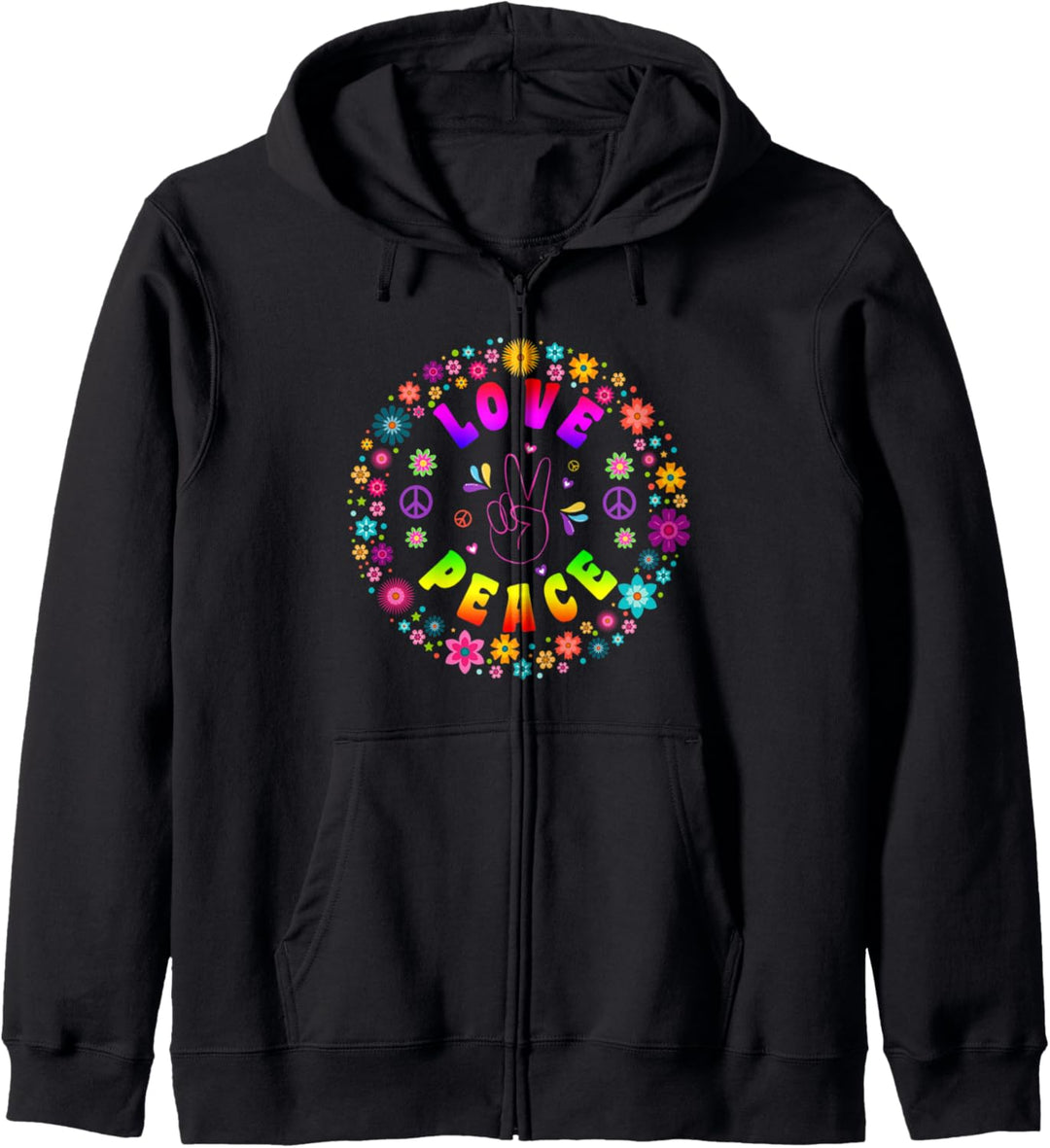 Peace Sign Love T Shirt | 60s 70s Hippie Costume T-Shirt Kapuzenjacke