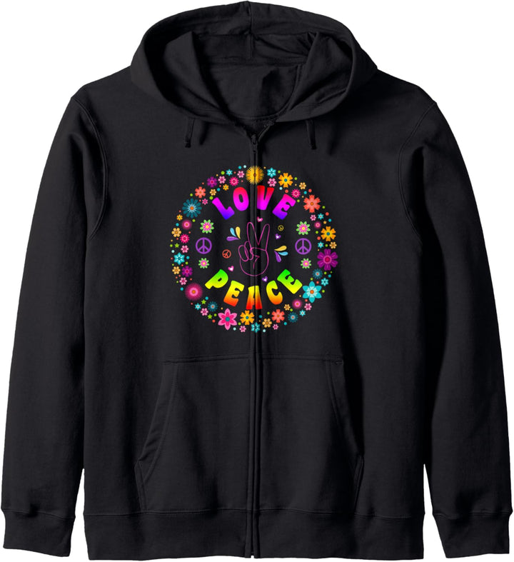 Peace Sign Love T Shirt | 60s 70s Hippie Costume T-Shirt Kapuzenjacke