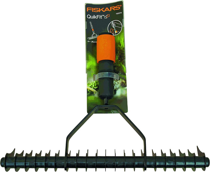 Fiskars Rasenlüfter, Gerätekopf, Breite: 37 cm, Schwarz/Orange, QuikFit, 1000655, Rasenlüfter