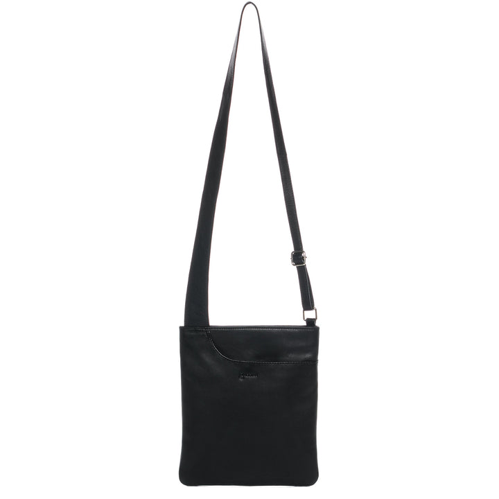 BACCINI Umhängetasche flach ELI aus Nappa-Leder I Crossbody bag klein für Damen I Schultertasche sch