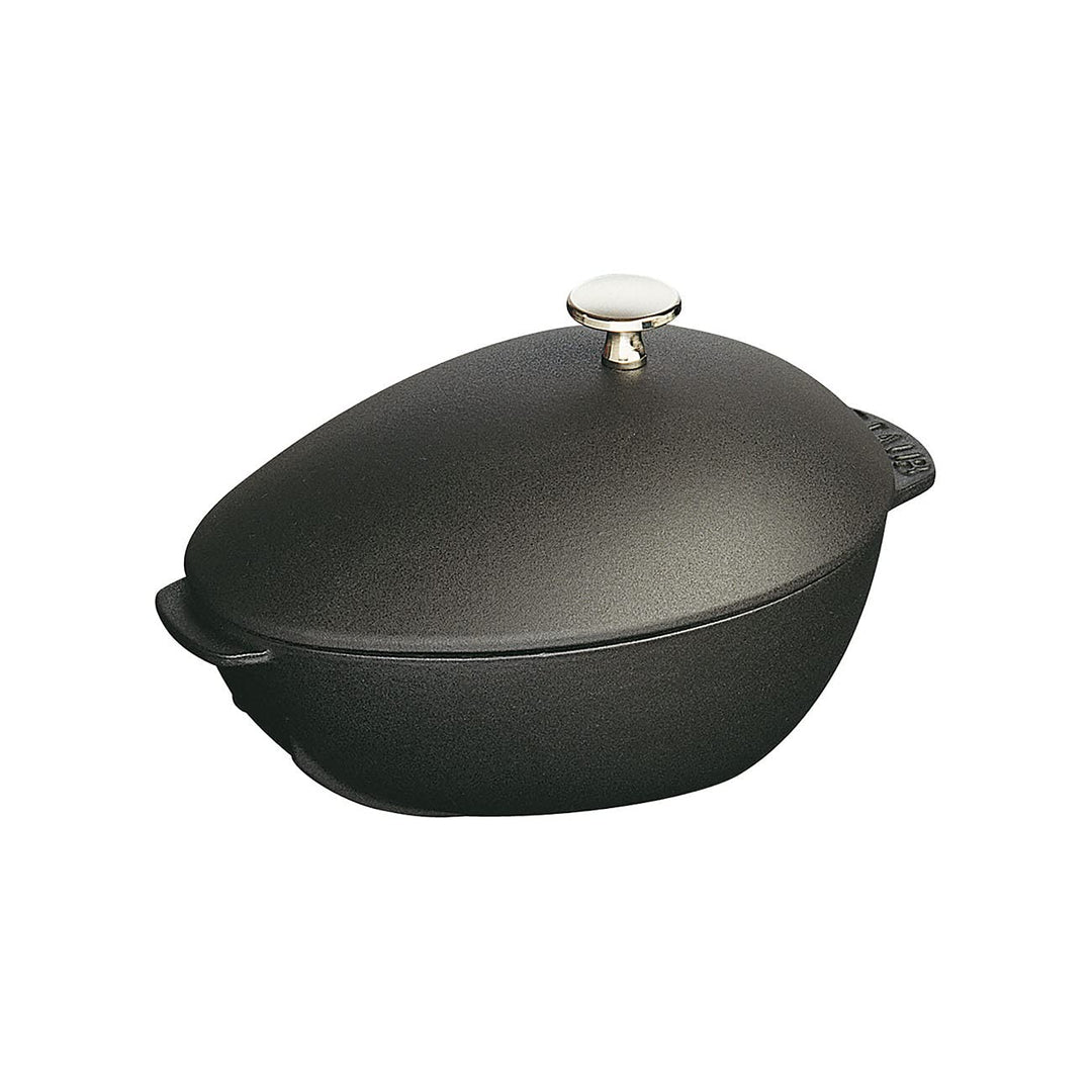 Staub 1102523 Muscheltopf, mit Deckel 25 cm, 2,0 L, induktionsgeeignet mit mattschwarzer Emaillierun