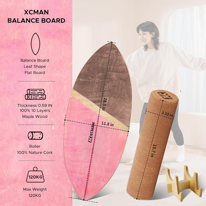XCMAN Surf Balance Board Trainer Mit Rolle - Stabilitätstrainer Für Erwachsene Und Kinder, Zum Surfe