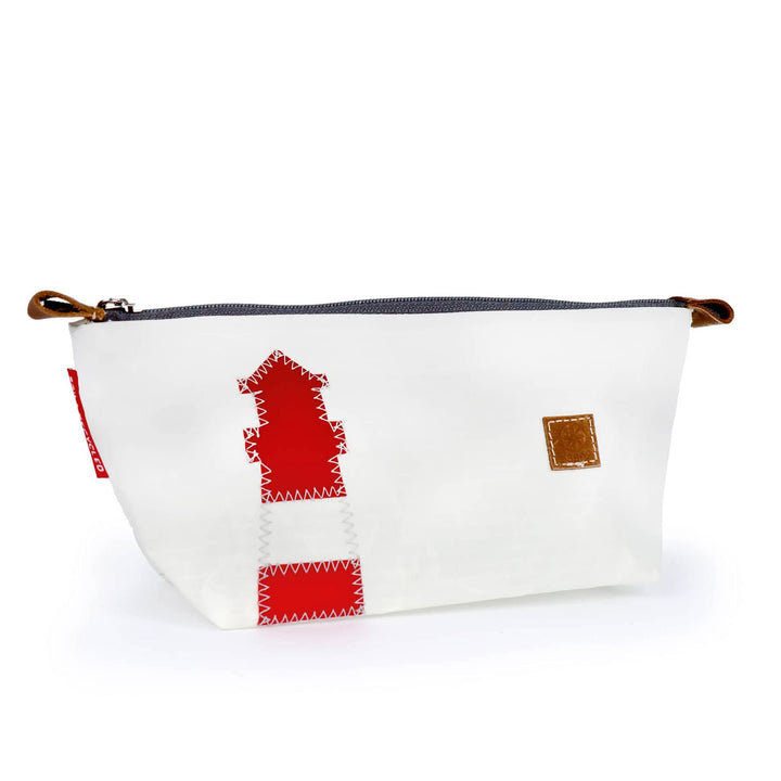 360Grad Federmäppchen, Stifttasche, Etui Navigator aus Segeltuch, weiss, Leuchtturm rot, maritim