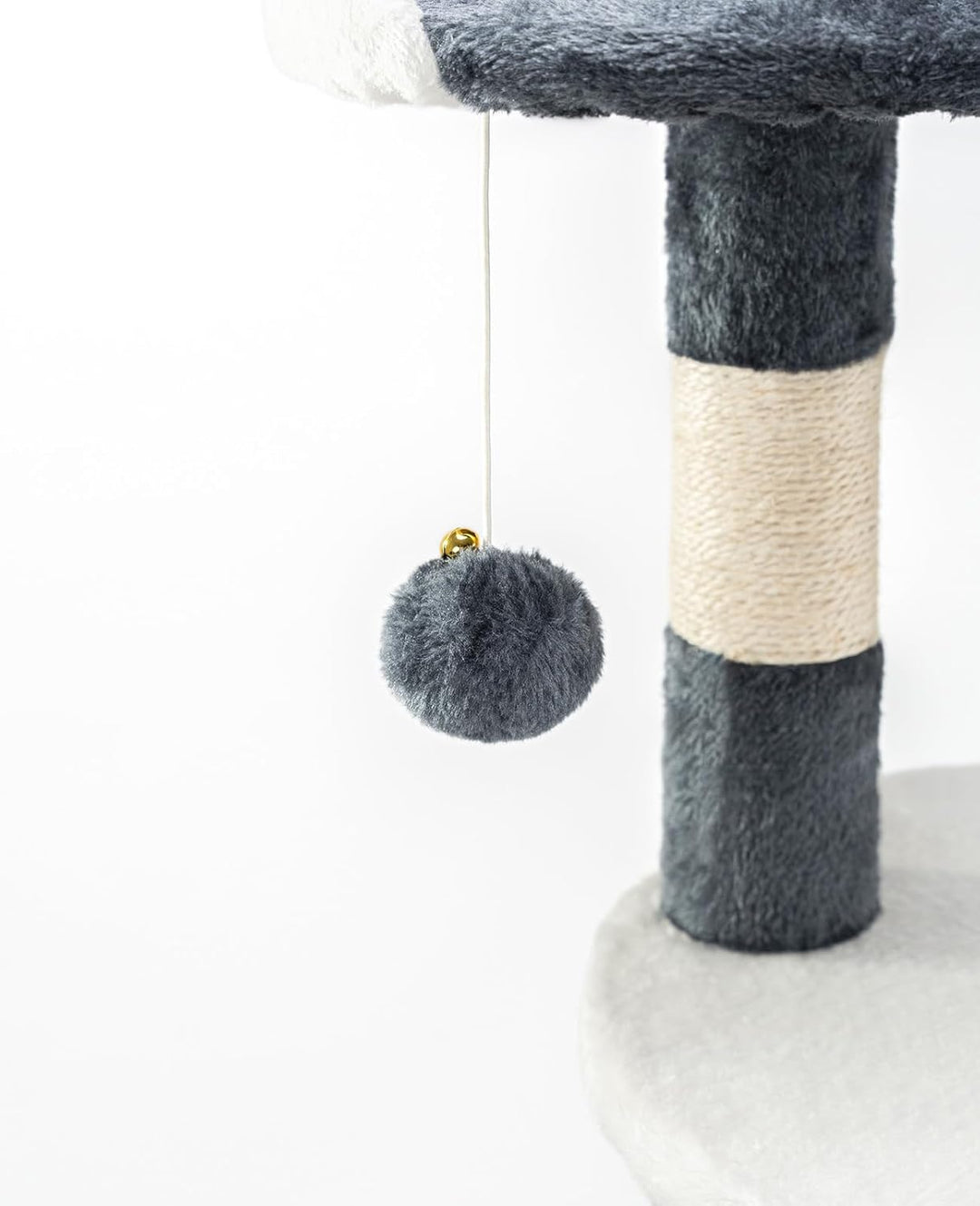 lionto Kratzbaum für Katzen mit 2 Plüschbällen & Spielseil, Höhe 112 cm, Katzenbaum mit Sisalseil &