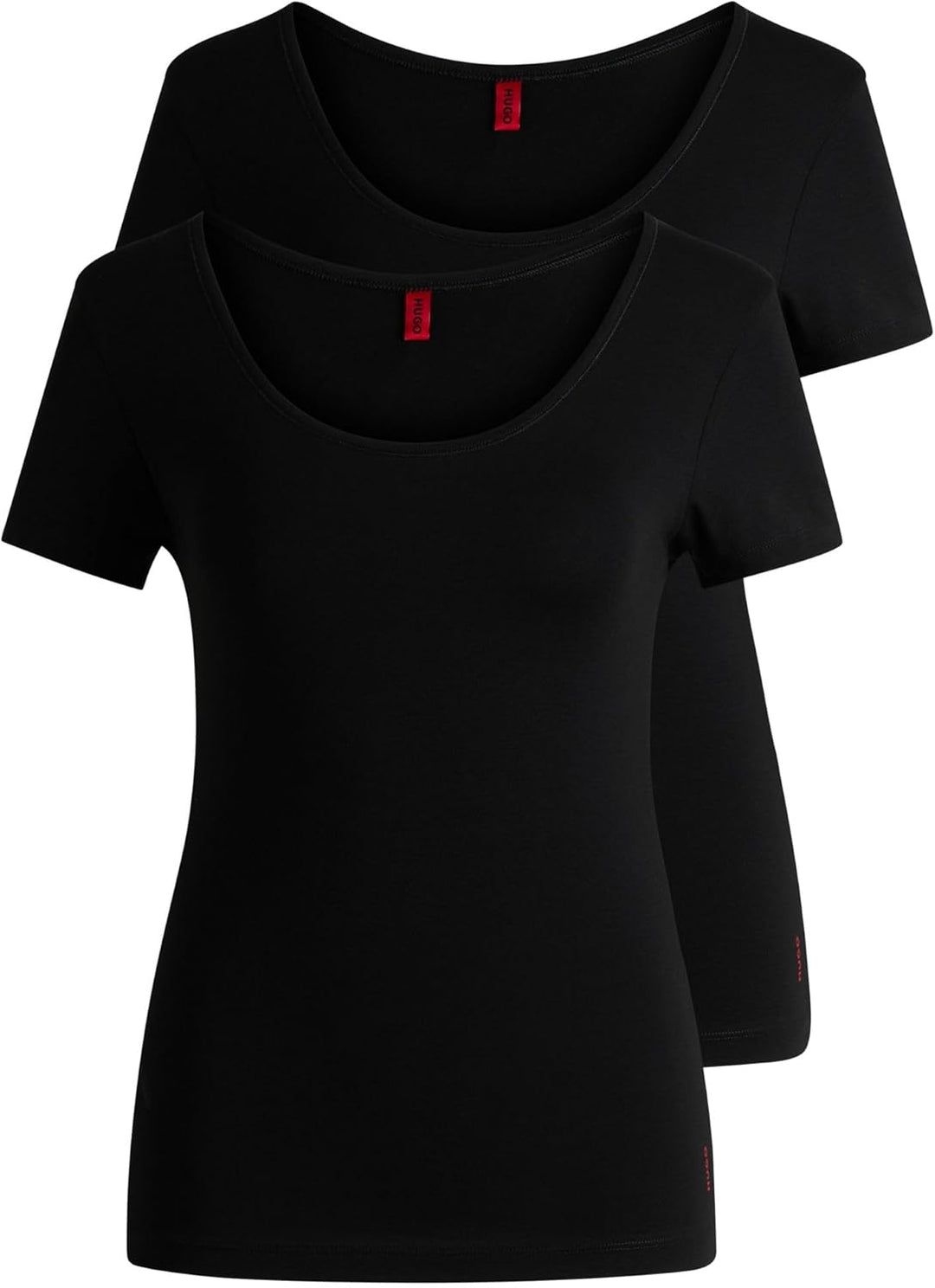 HUGO Damen Twin Rn T-Shirt (2er Pack) L Black1, L Black1