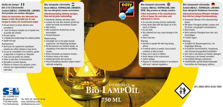 HORECA CANDLES Bio Citronella Lampenöl – 6x1L – Natürliches Duftöl für Gartenfackeln, Öllampen & Aus