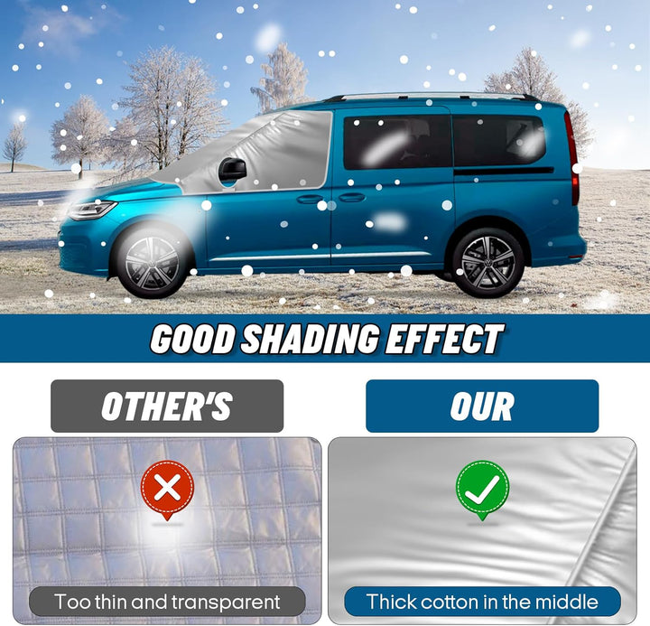 für VW Caddy 2004-2024 Auto Windschutzscheiben Abdeckung, Wasserdicht Sonnenschutz Frontscheibe Ther