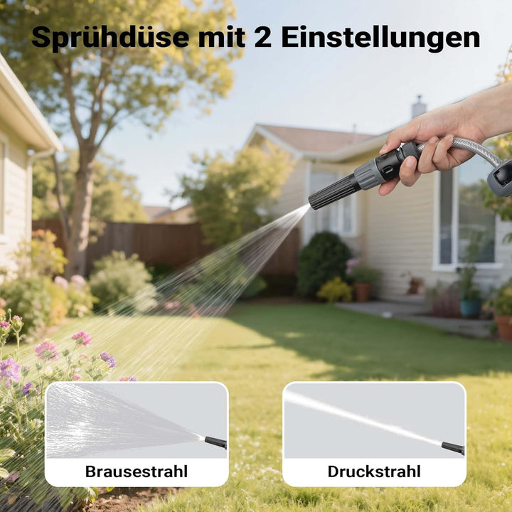 XPOtool Schlauchtrommel, Wand Schlauchbox mit Aufroll-Automatik und 20m Wasserschlauch, Gartenbewäss