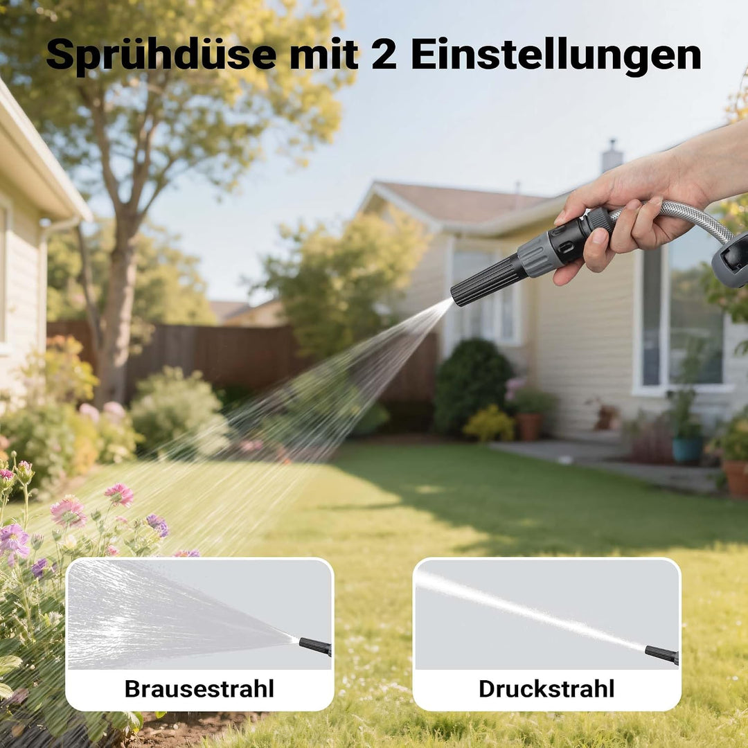 XPOtool Schlauchtrommel, Wand Schlauchbox mit Aufroll-Automatik und 30m Wasserschlauch, Gartenbewäss