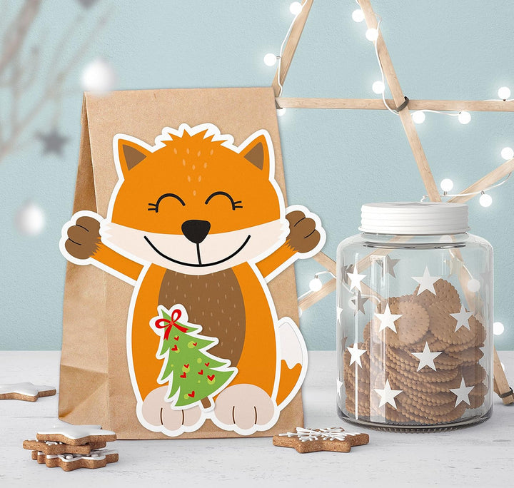 Adventskalender zum Befüllen Waldtiere - mit Stickern zum Gestalten und selber Basteln