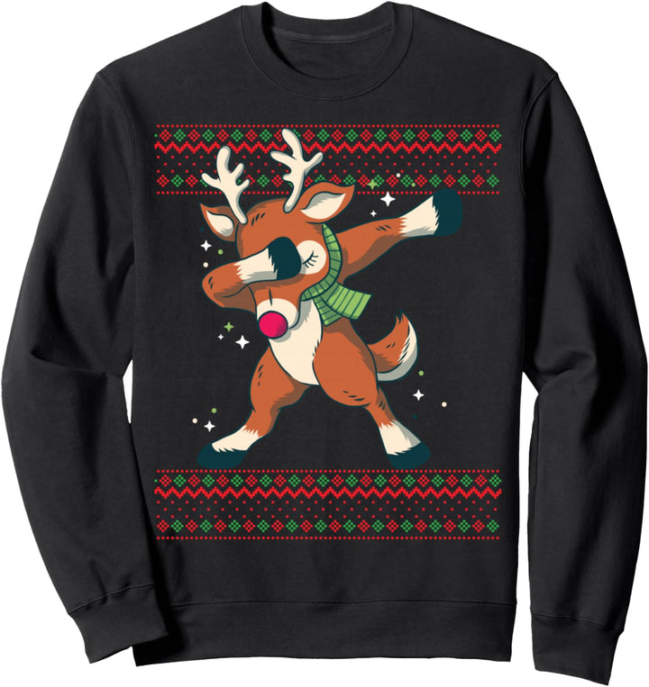 Ugly Christmas Sweater Funny X-mas Sweaters Dabbin Rentier Sweatshirt