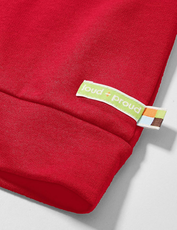 loud + proud Unisex Kinder Kapuzenjacke, Gots Zertifiziert Jacke 50-56 Tomato, 50-56 Tomato