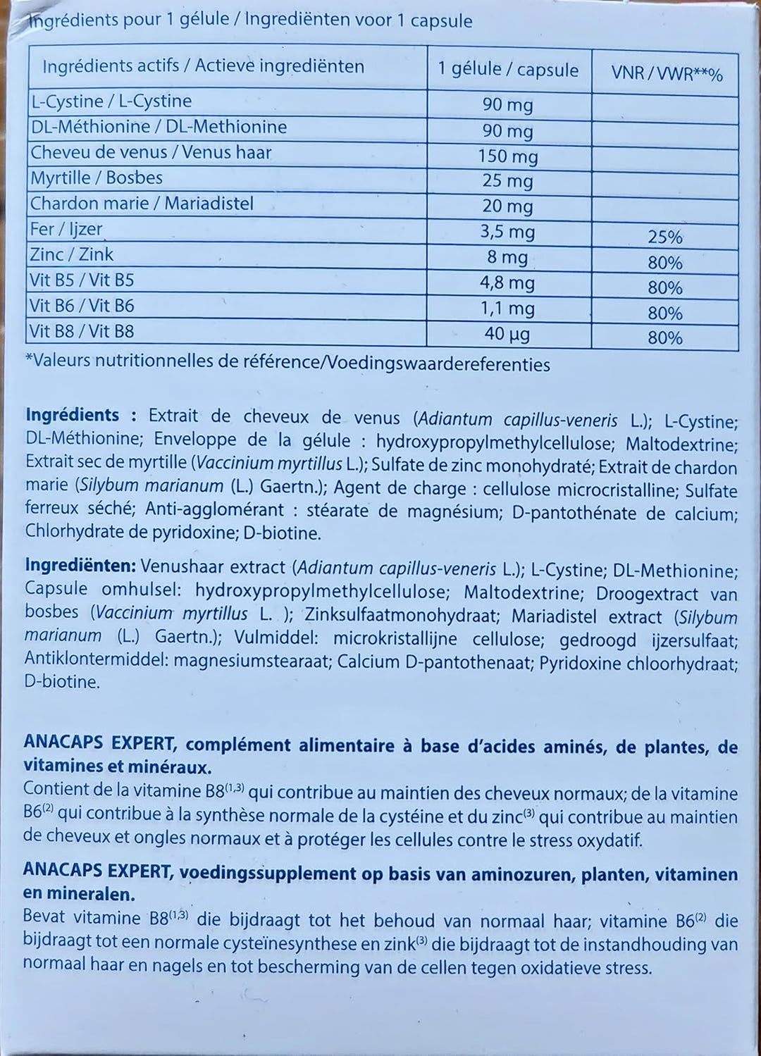 ANACAPS EXPERT complemento caída reaccional 90 cápsulas
