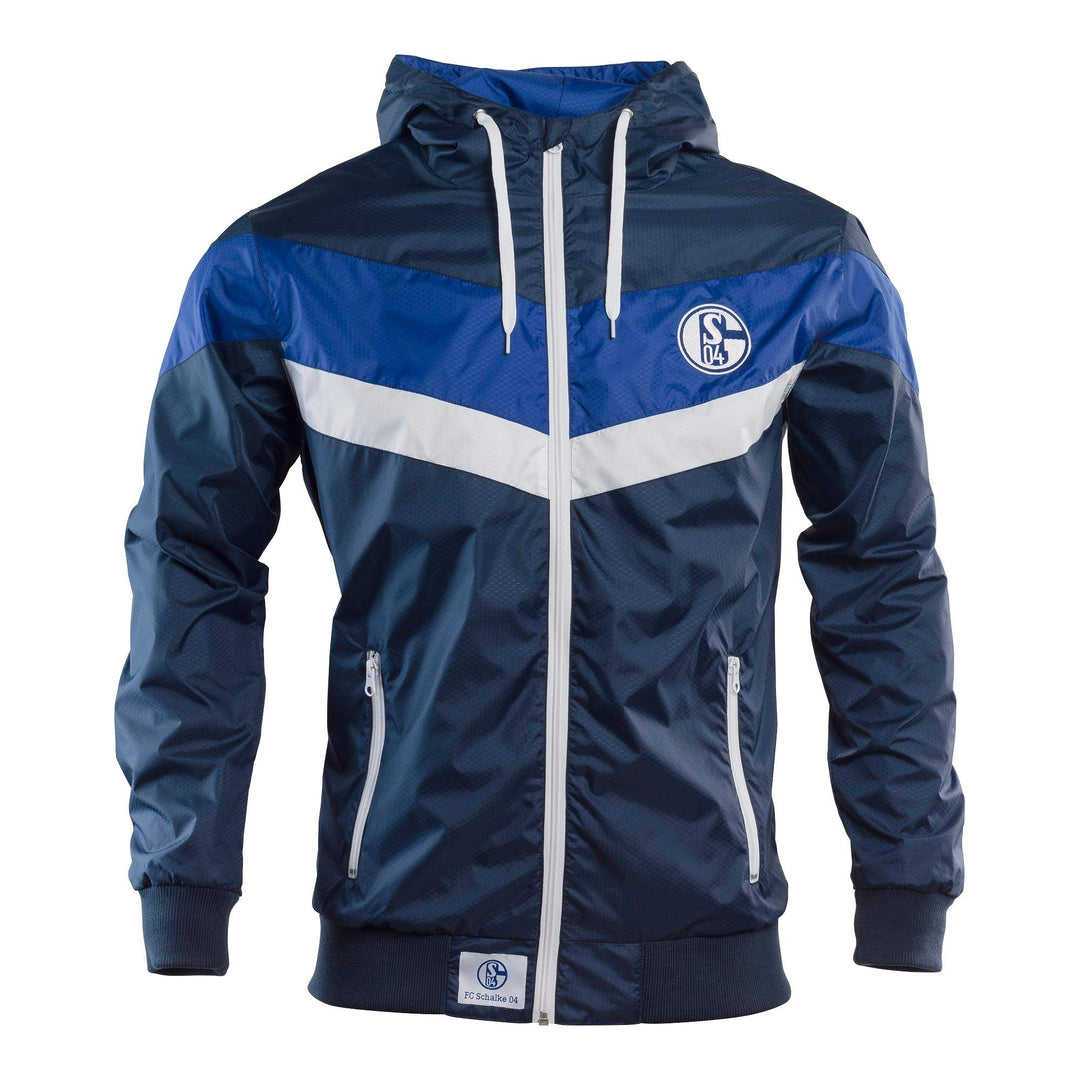 FC Schalke 04 Windbreaker Wind-Jacke Gr. S - 3 XL, Herren, Unisex, Anorak, Windjacke, Marine/Königsb