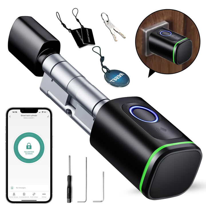 AVATTO Smart Türschloss mit Fingerabdruck, SchliessZylinder 60mm (30/30), Elektronisches türschloss