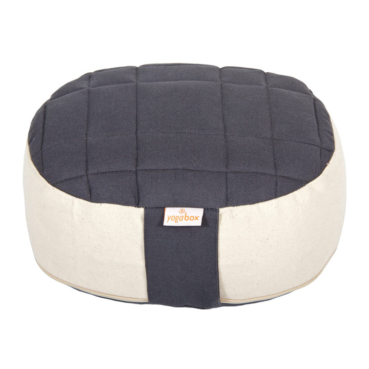 Yogabox Yogilino® Reise Meditationskissen Mini oval Premium grau / natur L 26 x B 21 x H 9 cm, grau