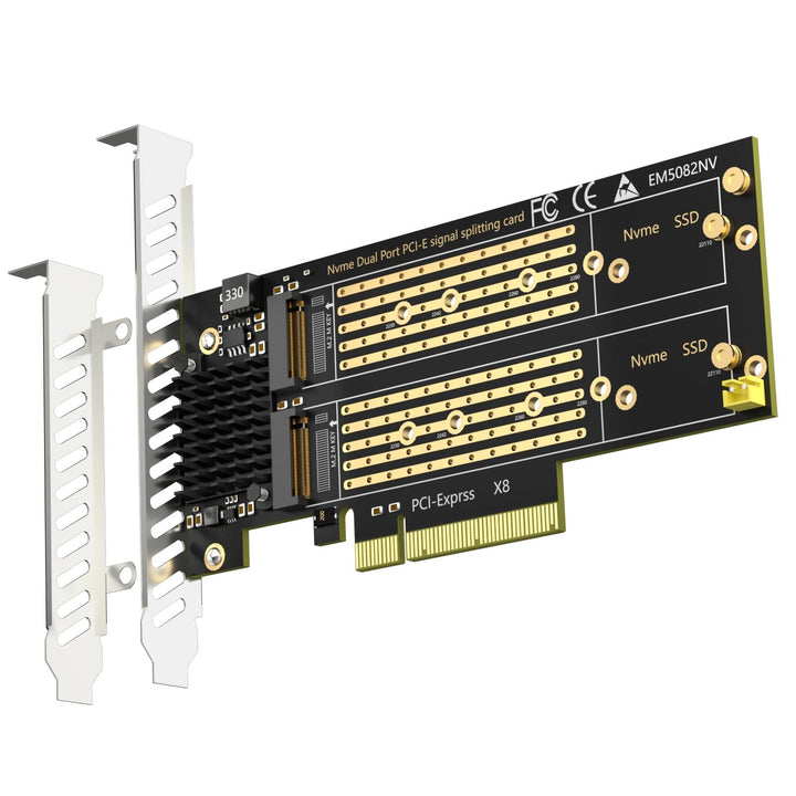 GLOTRENDS PA21 Dual M.2 NVMe zu PCIe 4.0 X8 Adapter ohne PCIe-Verzweigung, Einrichtung von Soft M.2