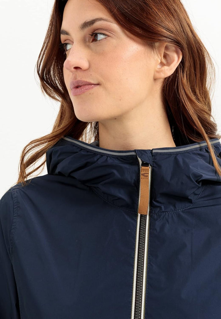 camel active Damen Leichter Windbreaker aus recyceltem Polyester 36 Dunkelblau, 36 Dunkelblau