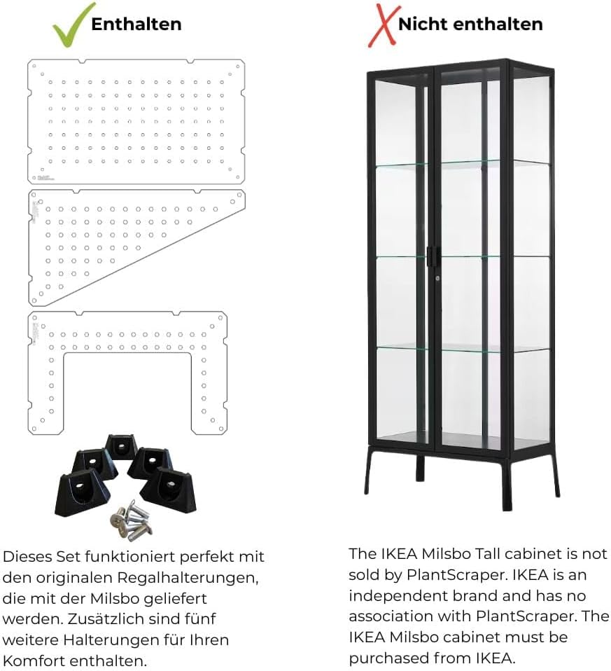 Einlegeboden für IKEA MILSBO hoch Gewächshausschrank – 8 mm dicke, klare Acryl-Pflanzenregale, kompa