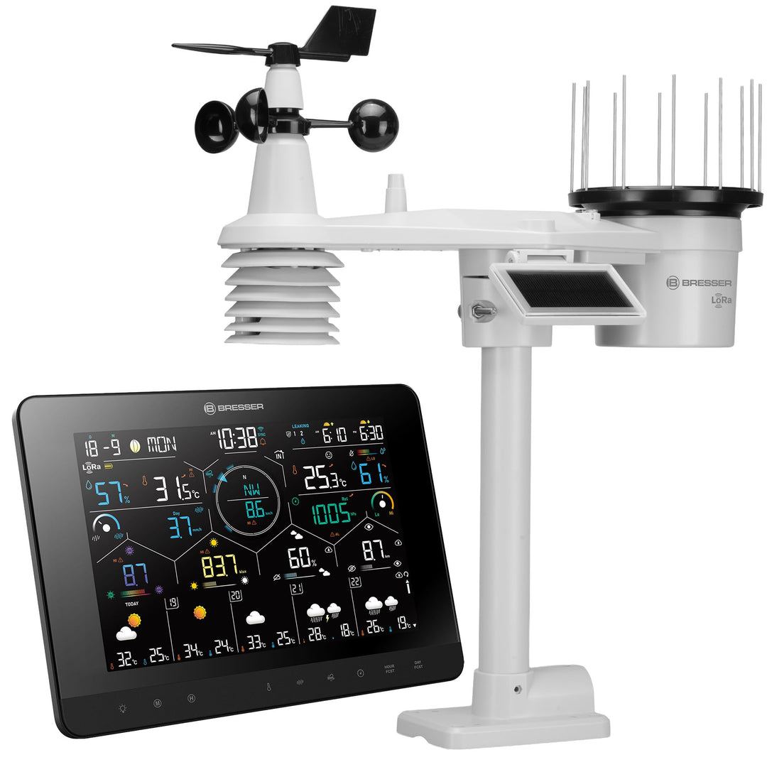 Bresser 4Cast Profi WLAN Wetterstation Funk mit 7 in 1 LoRa Sensor