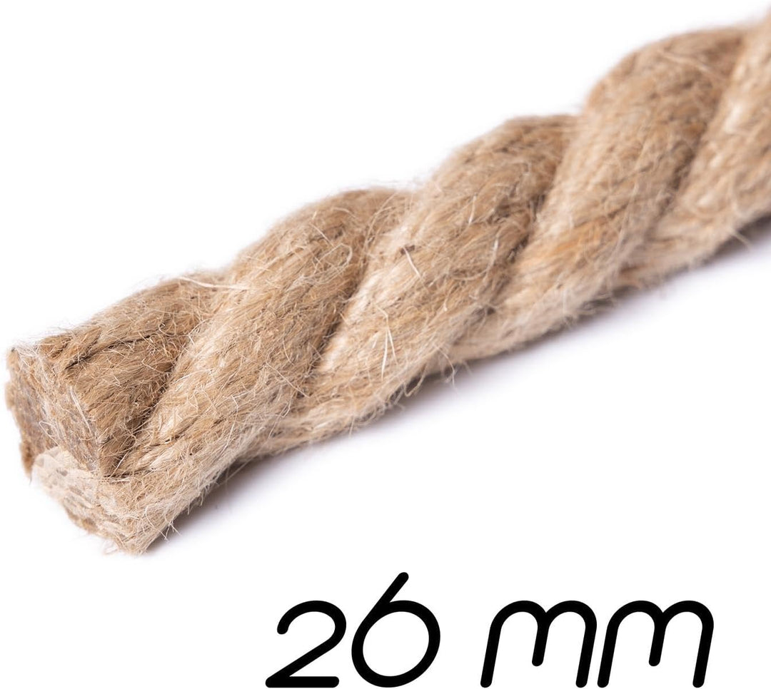 BooGardi Juteseil in Verschiedene Stärken und Längen · Ø 26mm Länge 15m · Naturware zum Basteln · Ma