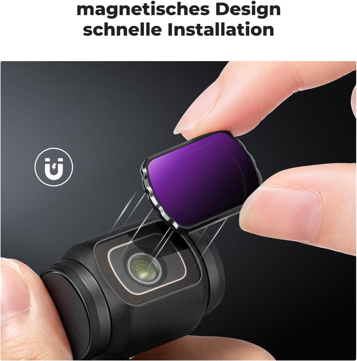 K&F Concept OSMO Pocket 3 Filtersets,4er Pack Magnetischer CPL,ND16,ND64,ND256 Filter kompatibel mit