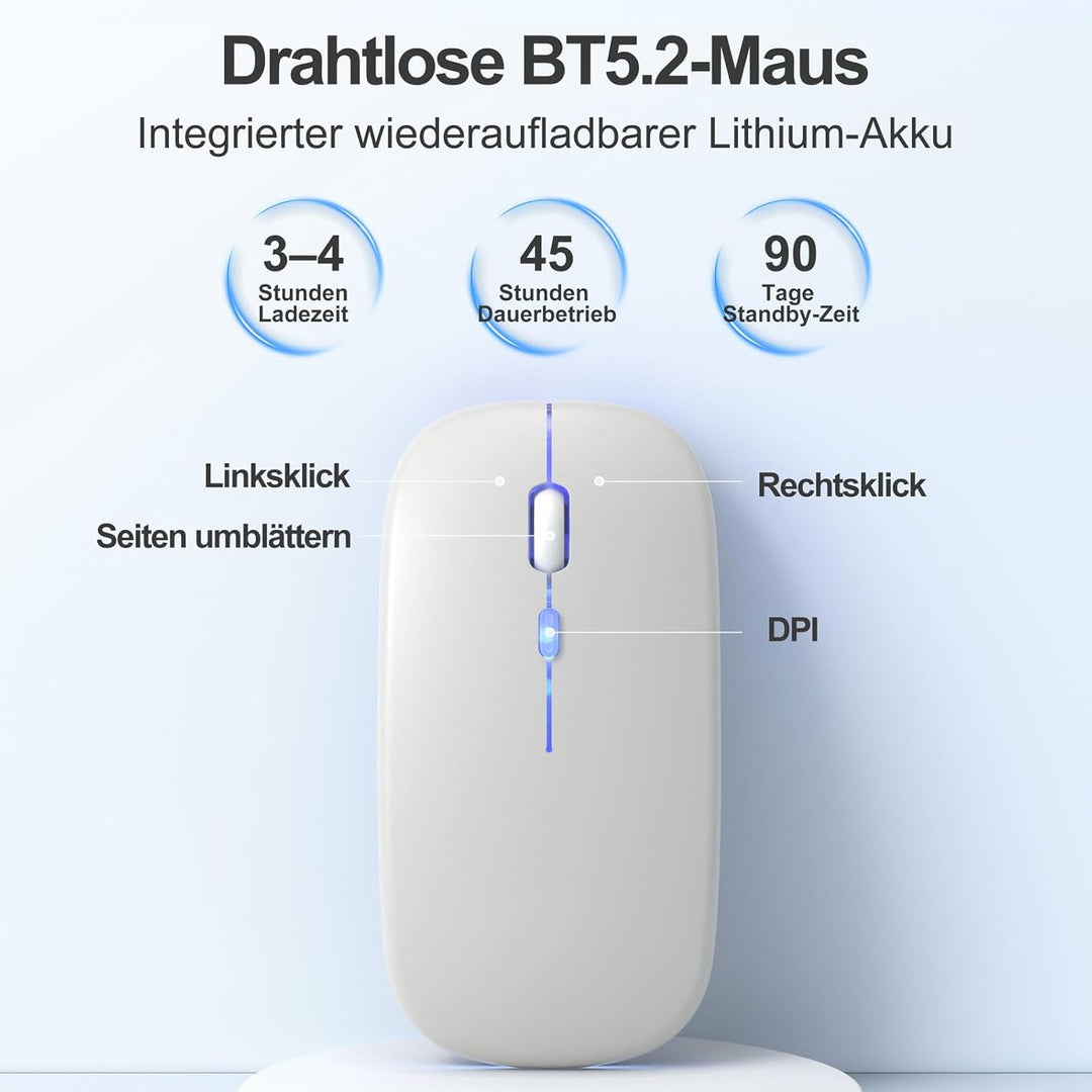 drivego Tastatur Hülle mit Maus for iPad A16 11/10 Generation (11/10.9 Zoll 2025/2022), Bluetooth Ma