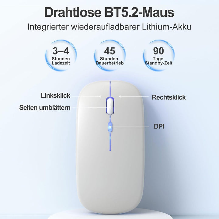 drivego Tastatur Hülle mit Maus for iPad A16 11/10 Generation (11/10.9 Zoll 2025/2022), Bluetooth Ma