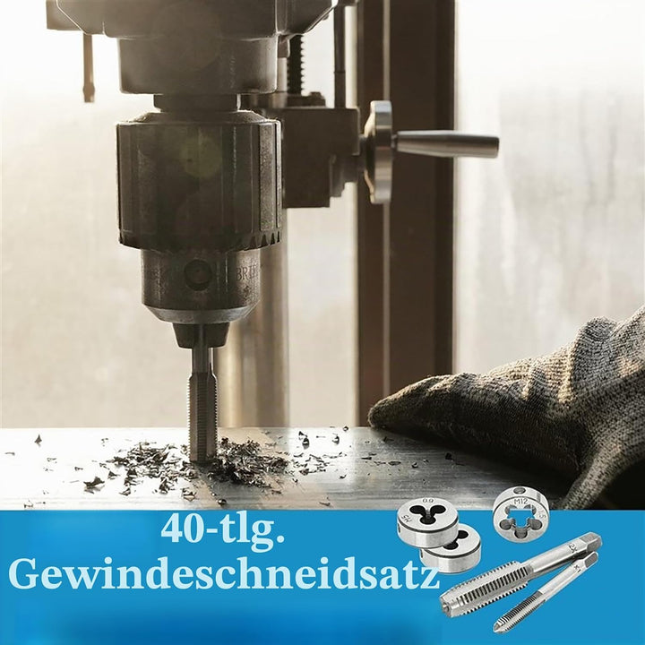 Anhoer 40 tlg Gewindeschneider Set Gewindeschneidsatz Metrisch M3-M12 Gewindebohrer und Schneideisen