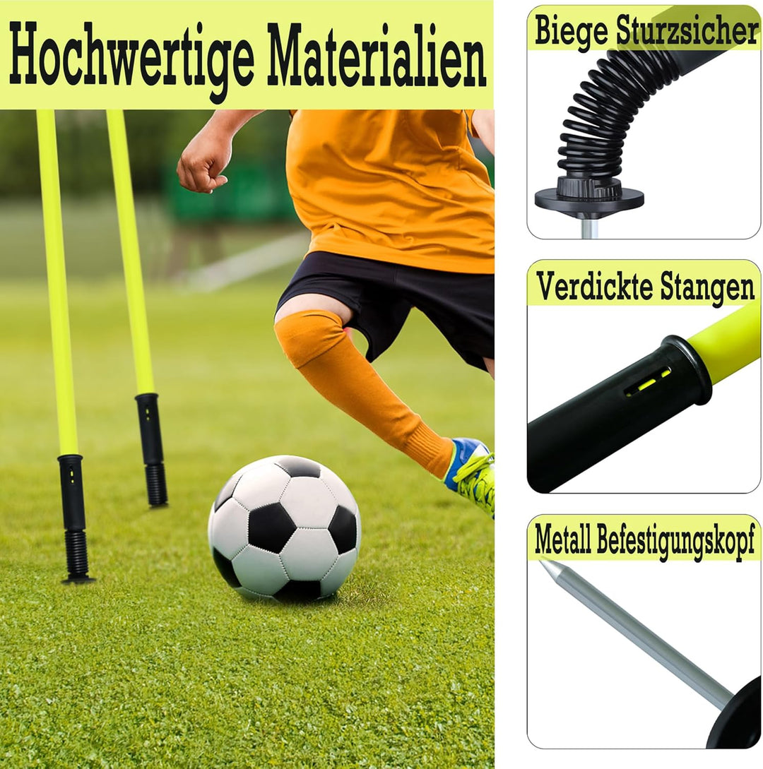 Slalomstangen Fussball Set Slalom Stangen 6er Trainingsstangen Agility Set Für Hunde mit Federgelenk