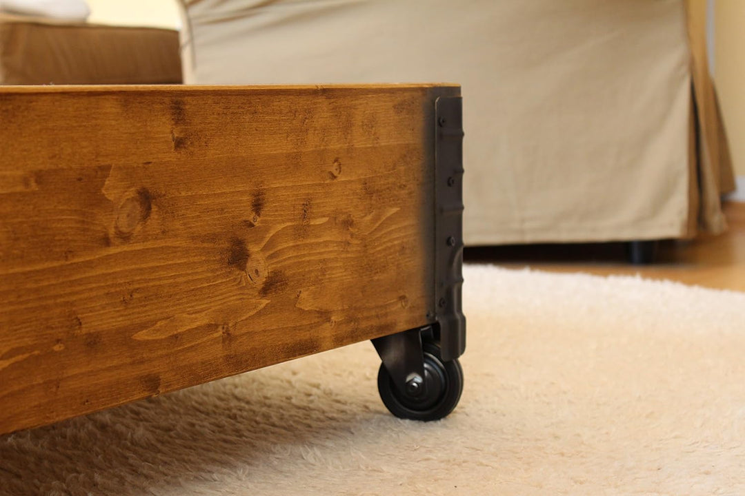 Uncle Joe´s, 104 x 64 x 30 cm, Holz, Hellbraun, Vintage, Shabby chic Couchtisch, braun, 104x64x30 cm