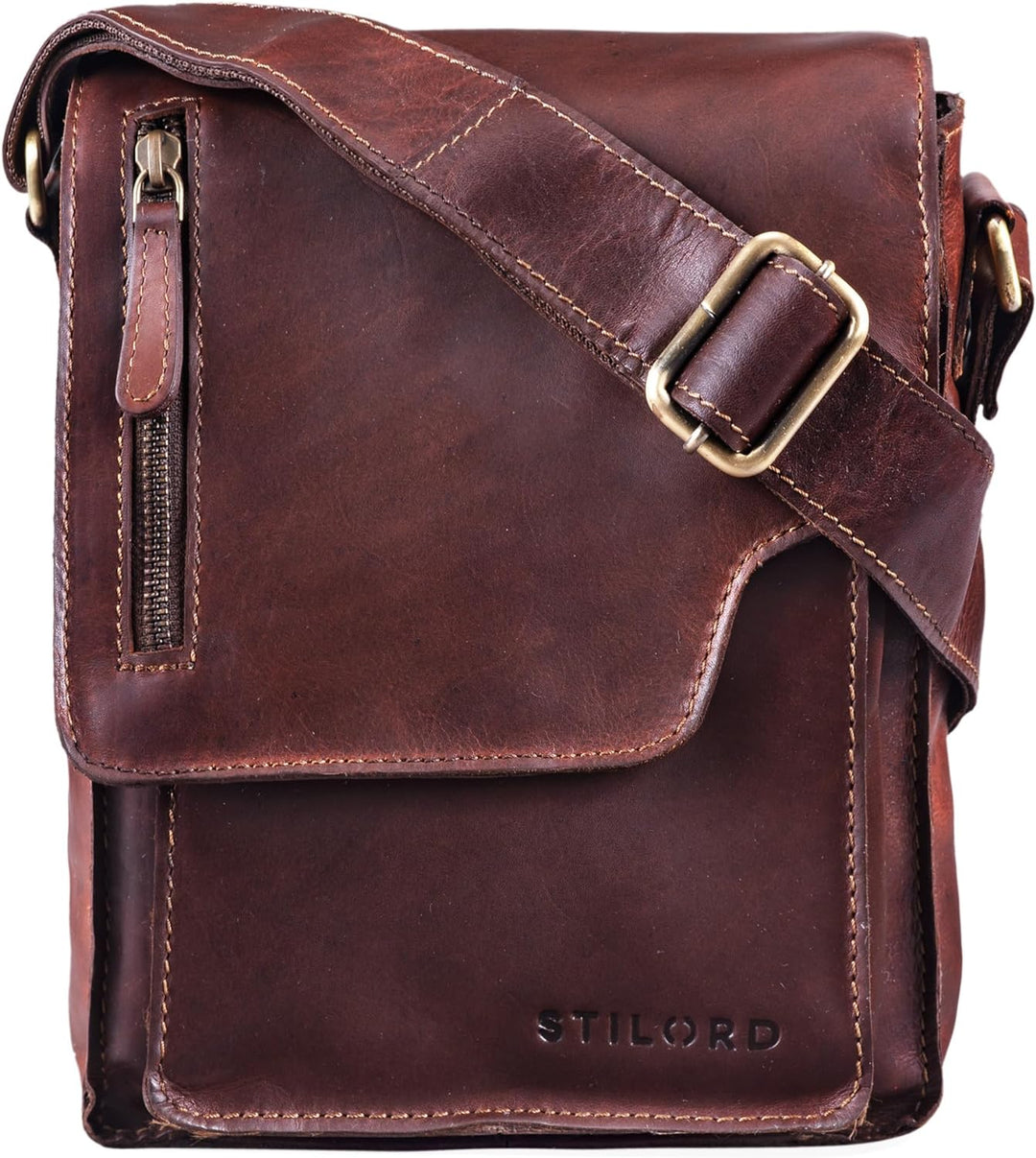 STILORD 'Pete' Umhängetasche Leder klein Männer Schultertasche Vintage Messenger Bag Herren 8,4 Zoll