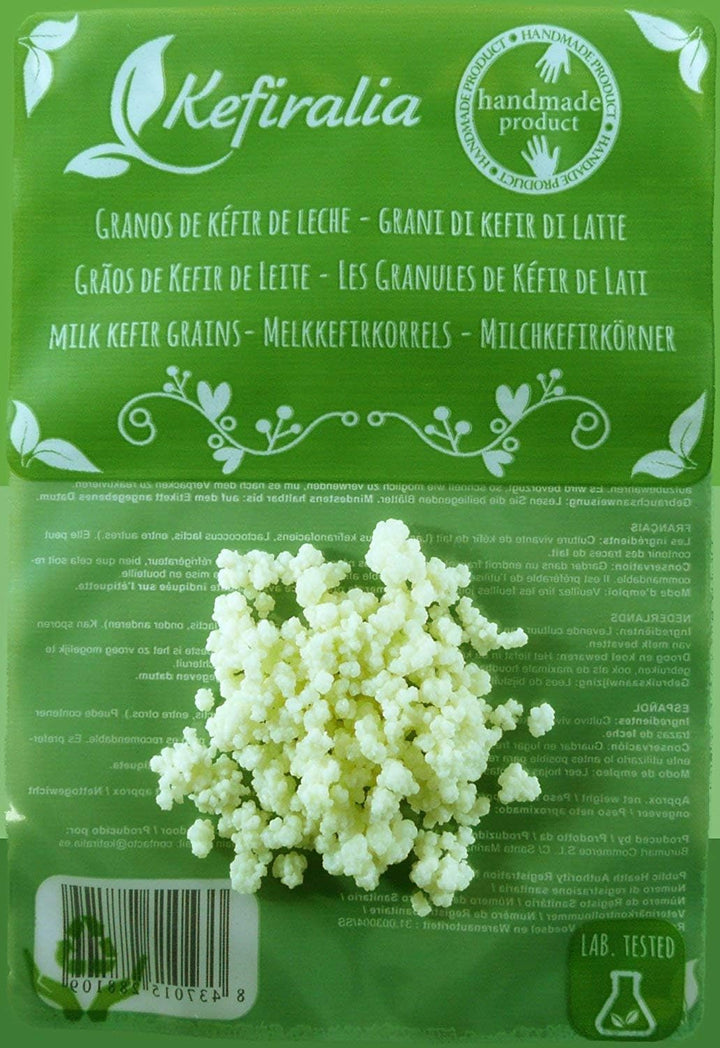 Packung 40g Milchkefir Pilz/Knollen + 100g Wasserkefir Pilz/Japankristalle + Anleitung + Rezepte + H