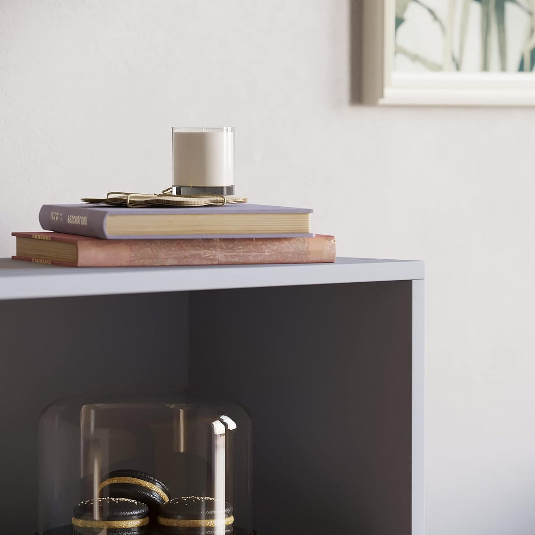 Vida Designs Cambridge Bücherregal, Holz, Grau, 3 Etagen niedrig Grau 3 Etagen niedrig, Grau 3 Etage