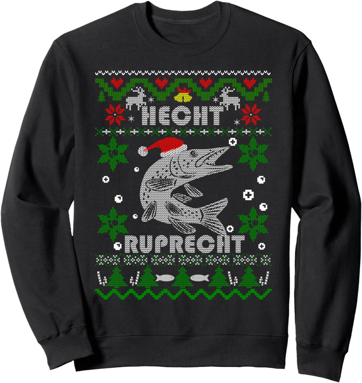 Lustige Hecht Ruprecht Angler Geschenke Weihnachten Angeln Sweatshirt