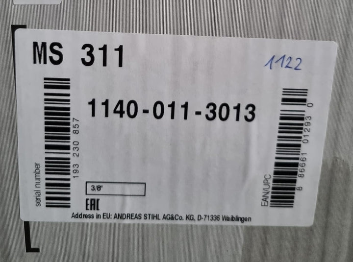 Stihl MS 311 Kettensäge / Motorsäge 4,2 PS mit 37 cm Schnittlänge + 36 RS Kette