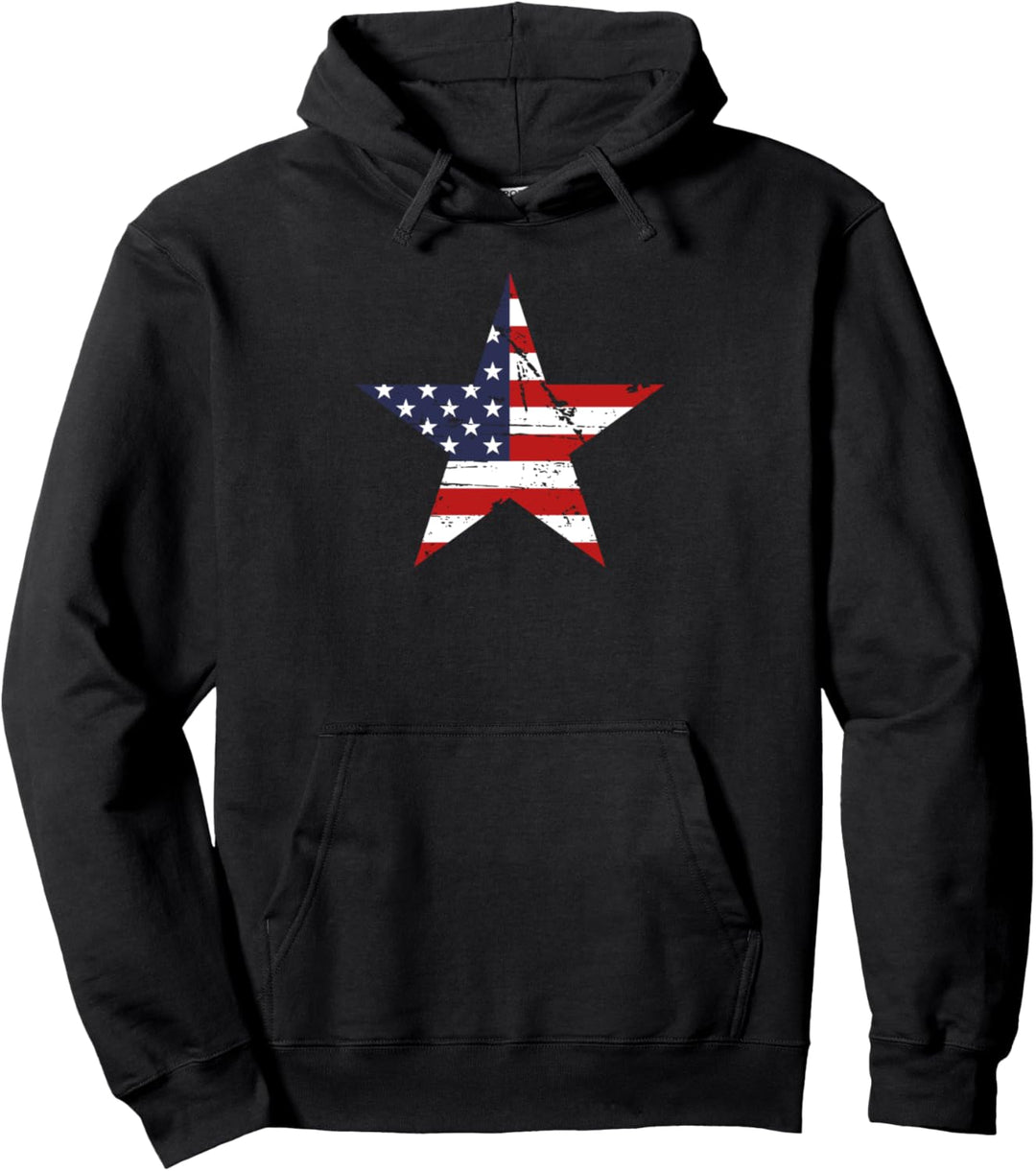 Rock Star Amerikanische Flagge USA Flagge Stern Pullover Hoodie