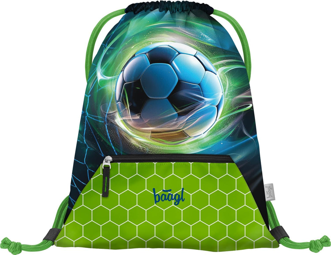 Baagl Schulranzen Jungen Set 3 Teilig (Zippy Schultasche für 1. Klasse, Mäppchen, Turnbeutel), Grund