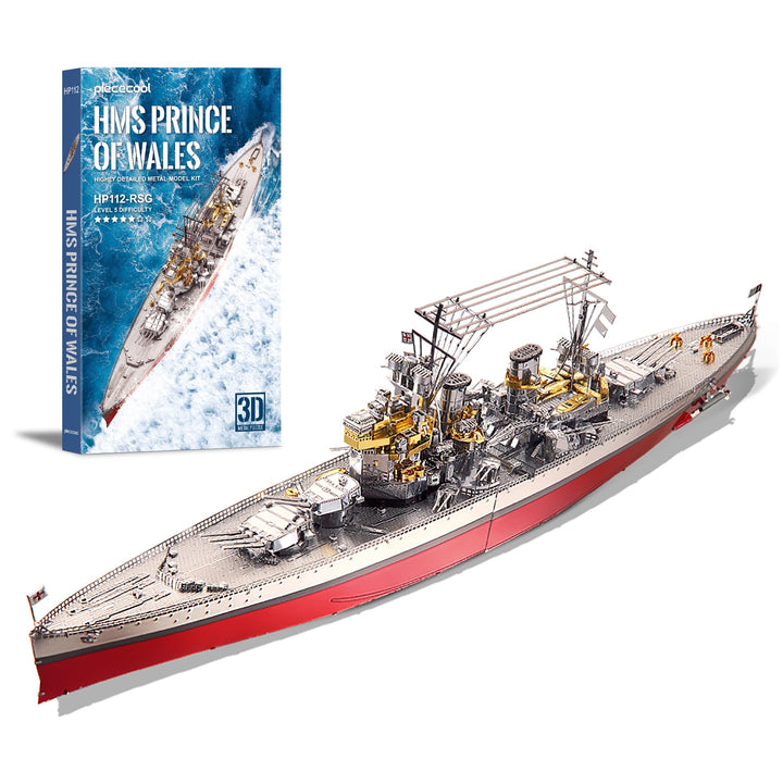 Piececool 3D Puzzle Metall, HMS Prince Schlachtschiff für Modellbausatz Erwachsene, 3D-Puzzles zu Ba