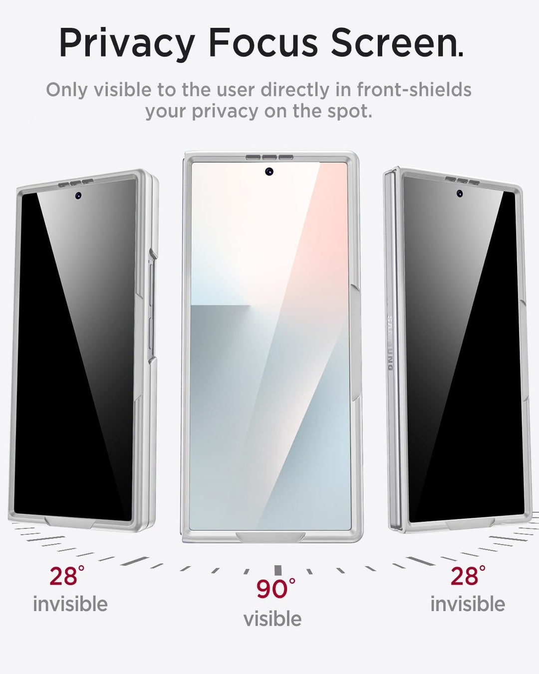 Miimall Handyhülle Kompatibel mit Samsung Galaxy Z Fold 7 Hülle mit Ständer, [Privacy Displayschutz]