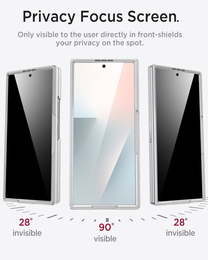 Miimall Handyhülle Kompatibel mit Samsung Galaxy Z Fold 7 Hülle mit Ständer, [Privacy Displayschutz]