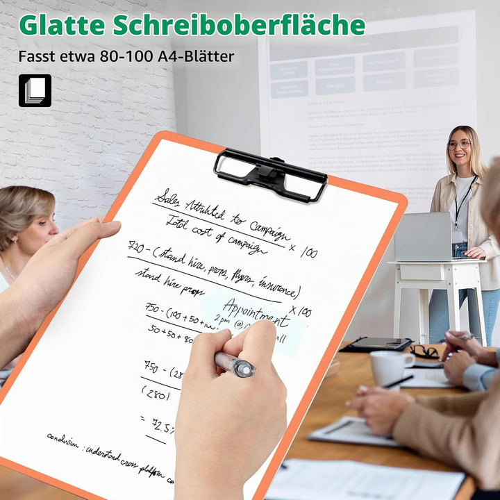 FRETONBA Klemmbrett A4, 6er Klemmbretter mit Stifthalter, Kunststoff Klemmmappe A4, Clipboard zum Au