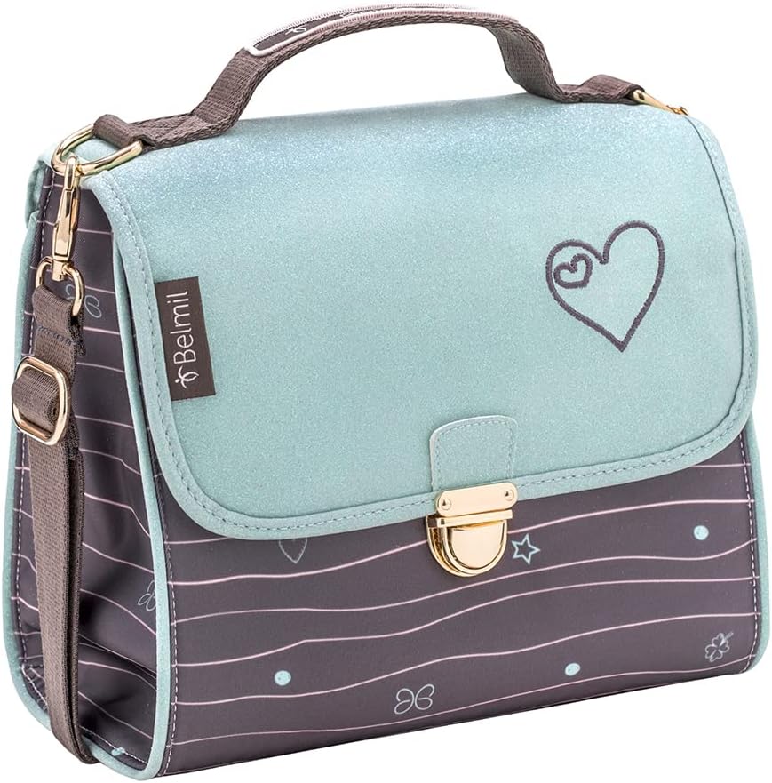 Belmil Premium Petite Kindergarten Schultertaschen Umhängetasche für Mädchen (305-51/P) Mint, Mint