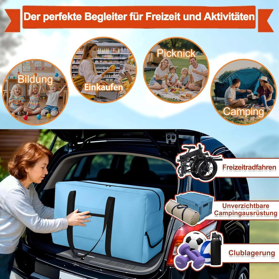 Extra Grosse Reisetasche, Wasserdicht Transporttasche, Heavy Duty Tragetasche mit verstärkten Griffe