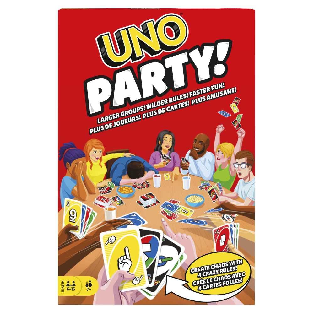 UNO Party - Spannendes Kartenspiel für grosse Gruppen, 6-16 Spieler, Neue Regeln &amp; schnelles Spielve