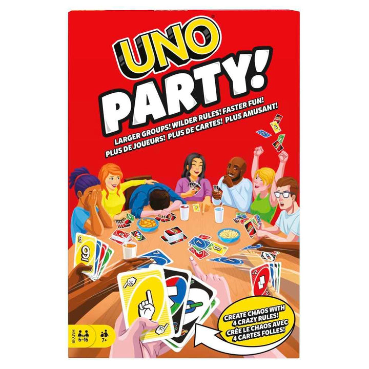 UNO Party - Spannendes Kartenspiel für grosse Gruppen, 6-16 Spieler, Neue Regeln &amp; schnelles Spielve
